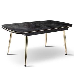 Table à manger moderne Rosse avec plateau en marbre, extensible, 6 places, pieds en métal, design rectangulaire pour la maison, l'hôtel, la Turquie - Product Image 1