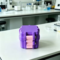 Boîte de rangement pour flacons PETG à 4 compartiments (3ml, 5ml, 10ml) – Vente en gros et OEM pour la réfrigération en laboratoire et l'emballage de marque