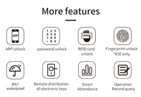 Sistema de Control de Acceso Todo en Uno, Impermeable, con Huella Dactilar, Tarjeta, Bluetooth, WiFi, Contraseña, Desbloqueo Remoto en la Nube, ABS, Sin Personal