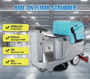 DM-560 pabrik mesin cuci lantai industri Squeegee lebar otomatis naik pada lantai Scrubber dengan kepala LED