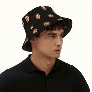 Custom Personalized Cartoon Face Design Bucket <b>Hat</b> for <b>Men</b> and Women Fashionable Summer Beach Fishing <b>Sun</b> Cap Daily Applicable - Product Image 4