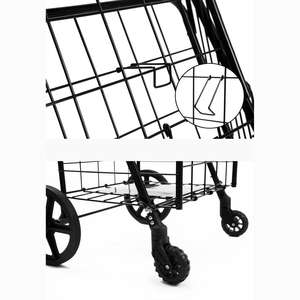 Chariot de courses pliable portable de 80 kg, chariot de courses pliable en métal léger pour les escaliers et les trottoirs - Product Image 4