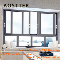 Ventanas Corredizas Anodizadas en Negro AOSTTER, Puertas y Ventanas de Aluminio, Ventanas Corredizas de Aluminio