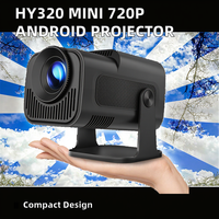 Projecteur 720P à mise au point automatique, 200 lumens ANSI, Android 11 LCD, 2000:1, compatible 4K, portable pour cinéma maison, jeux et extérieur