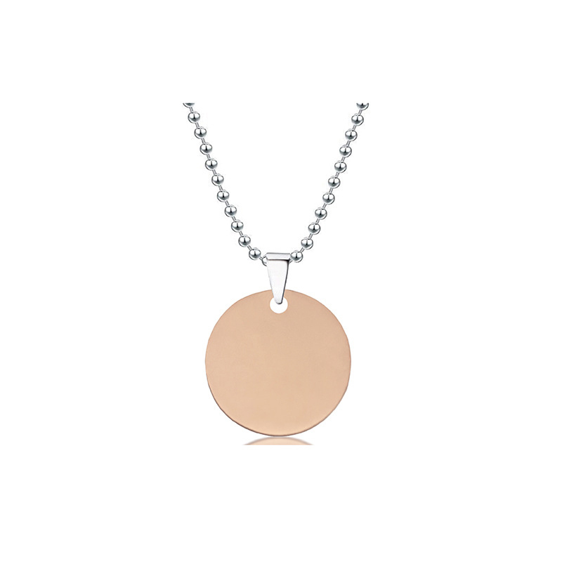 Rose gold round 25mm+Silver round bead chain