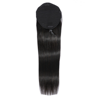 Natuurlijke Wrap Around Trekkoord Paardenstaart 100% Virgin Human Hair Silky Straight, Remy Braziliaanse Menselijk Haar Paardenstaart