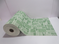 PVC Non-Slip Floor Mat Washable Reversible Cushioned Runner Rug Floral Pattern for Bathroom Kitchen Hallway