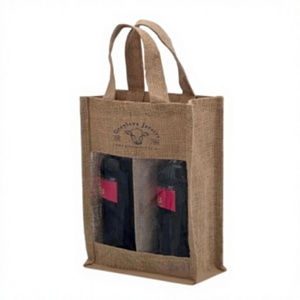 Eco-Friendly Jute Wine <b>Bag</b> – Reusable Wine <b>Bottle</b> Carrier & <b>Gift</b> <b>Bag</b> - Product Image 2