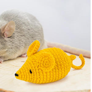 New Handmade Crochet Plush <b>Mouse</b> Cat Dog Interactive Movement Biting Woolen Animal Pet Chew <b>Toy</b> - Product Image 3
