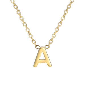 Collier initial 26 lettres en gros, plaqué or, acier inoxydable, ne ternit pas, pendentif alphabet délicat, bijoux personnalisés - Product Image 5