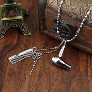 <strong>Hairdresser</strong> <strong>Gift</strong> Dangle Pendant Necklaces <strong>for</strong> Women Hair Dryer/Scissor/Comb Cosmetologist Hair Dresser Necklace Jewelry - Product Image 2