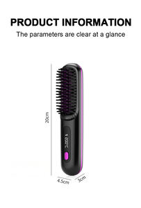 Peine alisador de pelo inalámbrico, cepillo alisador de pelo eléctrico, Mini alisador de Peine caliente inalámbrico portátil de iones negativos - Product Image 2