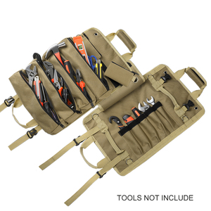 OEM/ODM Waterproof Oxford Small Rolling up Tool Bag with Detachable <b>Pouches</b> Adjustable Strap & 15-19 Pockets - Product Image 5
