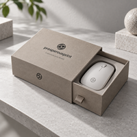 Boîte d'emballage pour souris en carton rigide avec tiroir coulissant personnalisé, en papier kraft, avec insert personnalisé pour accessoires informatiques, emballage cadeau