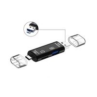 5 en 1 multifonction Type C Micro USB vers USB OTG USB 2.0 TF lecteur de carte adaptateur type-c lecteur Flash adaptateur pour ordinateur Android