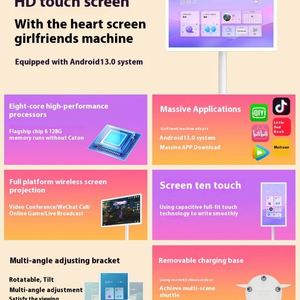 Écran tactile FHD de 27 pouces Android 10 avec 4 Go de RAM 64 Go de ROM Bluetooth WiFi et support rotatif pour le multitâche - Product Image 2