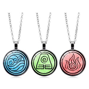 Collier <span class=keywords><strong>Avatar</strong></span> The Last Airbender pour femmes, bijoux Air Nomad Fire and Water tribal, dôme en verre, pendentif, chaîne, cadeaux pour hommes - Product Image 1