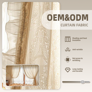 ColorsTex ODM OEM Tessuto per <span class=keywords><strong>Tende</strong></span> in Tulle Trasparente Ricamato con <span class=keywords><strong>Pizzo</strong></span> Jacquard di Alta Qualità, Lussuoso e Personalizzabile in Rotoli - Product Image 1