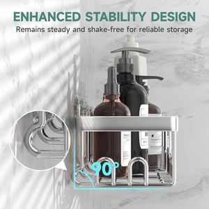 Organizador de Ducha ZJH, Paquete de 6, Ganador del Premio Family Choice, Organizador de Baño Grande para Montar en la Pared, Jabonera, Portacepillos de Dientes, Plateado - Product Image 2