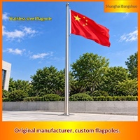 Mât de drapeau national conique en acier inoxydable 304 pour l'extérieur, pour les écoles, les entreprises, les places publiques - Fabriqué à Shanghai - Fini