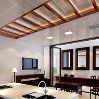 Plaque de plafond acoustique moderne en aluminium perforé, panneau de plafond suspendu métallique, carré décoratif à encastrer, ignifuge classe A pour bureau