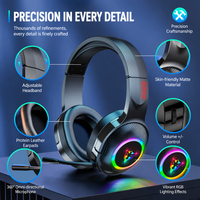 Headset Gaming G608 RGB Tipe-C dengan Peredam Kebisingan Aktif, Headphone Over-Ear dengan Mikrofon Omnidirectional 360 untuk Komputer dan Ponsel.