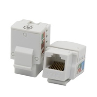 Untuk RJ45 UTP Cat6 8P8C 90 Derajat Kabel Putih Keystone Jack DP-KJ-8009 T568A/B Modul Konektor Jaringan