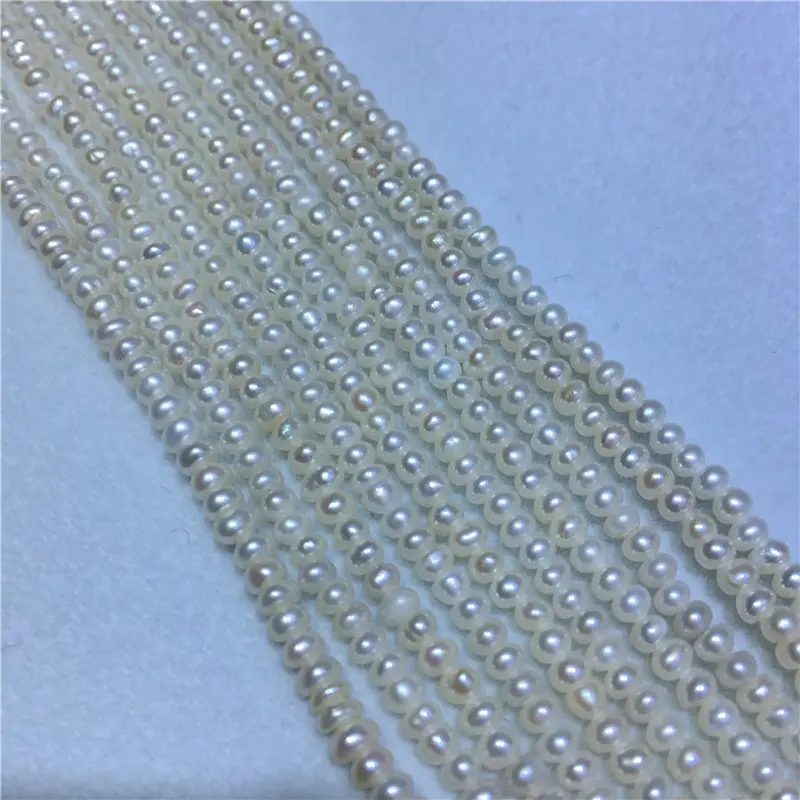 Großhandel 2-3mm Tiny Natural Button Lose Perlen Perlen Perlen Stränge für die Schmuck herstellung