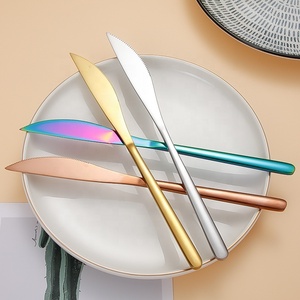 Cuchillos para carne de acero inoxidable con pulido <span class=keywords><strong>espejo</strong></span>, cubertería metálica económica de fábrica para mesa y cena - Product Image 5