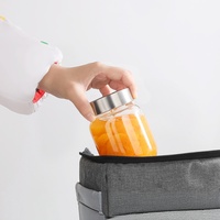 Stoples Kaca Bulat Transparan Mulut Lebar Isi Ulang 150ml 250ml 350ml 600ml 800ml untuk Madu, Selai, Acar, Saus, dengan Tutup Logam