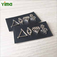Étiquettes en cuir PU avec LOGO, vente en gros, 100 pièces