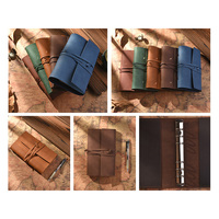 Carnet de voyage A6 élégant en cuir PU style vintage, organiseur portable amovible, classeur pour recharges à feuilles mobiles