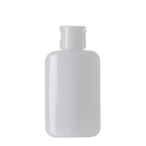 Botol plastik oval berbentuk mata 60ml, botol PET Remas putih 60ml dengan tutup