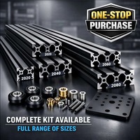 Perfil de Extrusión de Aluminio con Ranura en V 2020, Negro, para Grabador Láser CNC e Impresora 3D