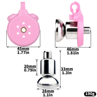 Cage de chasteté plate avec serrure invisible encastrée et 4 anneaux amovibles de différentes tailles, jouets sexuels pour adultes SM, cage pour pénis