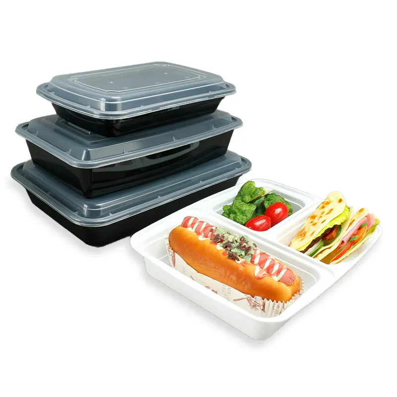 전자 레인지 플라스틱 일회용 플라스틱 도시락 일회용 식품 용기 돔 뚜껑 포함 식사 준비 식품 보관 용기