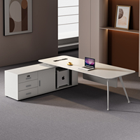 Bureau d'ordinateur moderne et durable en bois pour hôpital public et immeuble de bureaux, avec armoire de rangement pour salle du personnel