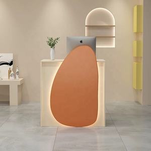 Modern Luxury White Wooden Small Size Reception Desk Durable Reception Desk for Beauty Salon Hair Salon Nail - Product Image 3