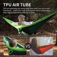 Hamac de camping double en nylon plat ultraléger pour l'extérieur, hamac de luxe avec sangles d'arbre, hamac de luxe