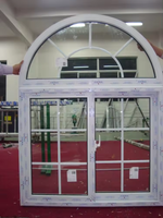 Fenêtre coulissante française en PVC UPVC populaire avec design de grille de fenêtre Fenêtres de maison