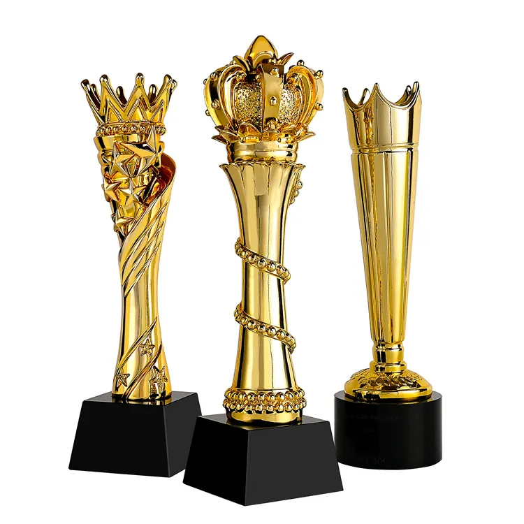 JY-trofeo con número personalizado, trofeo deportivo de cristal, dorado, de resina