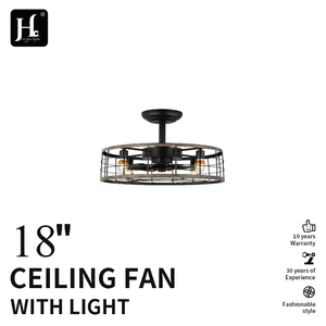 18-inch American-style cage LED DC motor <b>ceiling</b> fan with <b>light</b> and <b>remote</b> <b>control</b>, suitable for home and office use - Product Image 2
