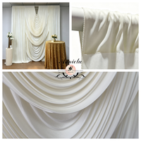 ANNIELU Rideaux drapés baroques en spandex ivoire préfabriqués, ensemble de 7 pièces pour la décoration de plafond de cérémonie de mariage et de scène