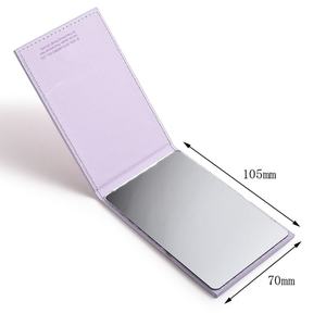 Fashion Cute Pattern Wholesale Portable <b>Rectangle</b> PU Leather Makeup Folding <b>Mirror</b> - Product Image 6