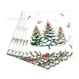 Assiettes, gobelets et serviettes en papier à thème Noël Neige Blanche – Kit de fournitures de fête jetables – Vente chaude – Écologique - Product Image 6