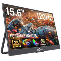 Moniteur portable 15,6 pouces 2K QHD 2560x1440 IPS 120Hz HDR 100 SRGB Écran mat pour ordinateur portable de jeu Mac