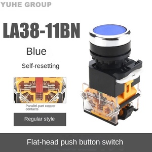 Interrupteur à bouton-poussoir YHBS-38-11BN 22mm, anneau lumineux, IP65, 24V, autobloquant, point argenté, 1NO1NC, 5A, ABS, bouton d'urgence - Product Image 3