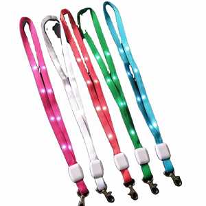 Lanière LED blanche à piles bouton, télécommandée, clignotante, en tissu, pour conférences et événements, impression personnalisée OEM, vente chaude - Product Image 1