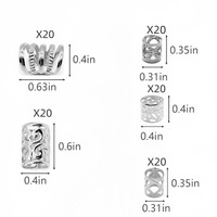 Kit d'accessoires DIY avec 100 perles creuses en métal doré et argenté pour tresses, perruques, design étoile, bijoux électroplaqués
