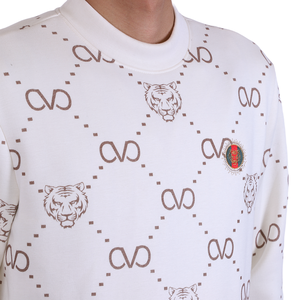 Maglione Lavorato a Maglia Bianco Anti-Piega e Anti-Restringimento con Logo Stampato per Uomo, Abbigliamento Invernale Streetwear - Product Image 5